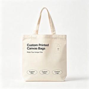 Bolsa de Playa de Lona Personalizada, Bolsa de Compras Reutilizable Ecológica con Logotipo Impreso en Serigrafía - Product Image 1