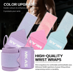 LADYGLOW En gros Sangles <span class=keywords><strong>de</strong></span> <span class=keywords><strong>musculation</strong></span> respirantes et durables violettes pailletées, Bandes <span class=keywords><strong>de</strong></span> maintien pour poignets <span class=keywords><strong>de</strong></span> fitness, Coussinets <span class=keywords><strong>de</strong></span> barre en mousse, <span class=keywords><strong>Ceinture</strong></span> <span class=keywords><strong>de</strong></span> <span class=keywords><strong>musculation</strong></span> - Product Image 3