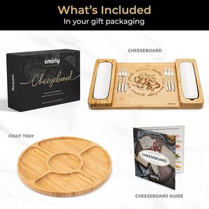 Cheese Plate <b>Set</b> Multifunctional Serving Tray With Knife For Cheese Fruit Dessert Western Dinner Party Use - Product Image 4