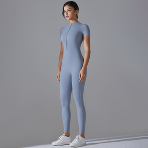 Set Fitness <span class=keywords><strong>palestra</strong></span> un pezzo di <span class=keywords><strong>abbigliamento</strong></span> Yoga traspirante cerniera anteriore tuta <span class=keywords><strong>da</strong></span> donna un pezzo - Product Image 3