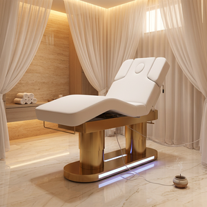 Table de massage électrique professionnelle pour spa, couleur personnalisable, 4 moteurs, levage hydraulique, courbée, pour cils, visage, chauffée, pour salon de beauté et shampoing - Product Image 1