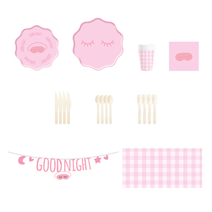 Juego de Platos y Servilletas de Papel para Fiesta de Pijamas DAMAI, Artículos para Fiesta de Pijamas, Vajilla para Fiesta de Pijamas Rosas para Niñas, Sirve para 8 Personas - Product Image 3