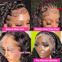Perruques en cheveux humains vierges vietnamiens, lisses et soyeux, avec dentelle frontale, pré-épilées, dentelle HD, pour femmes noires