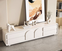 Meuble TV moderne en bois de luxe avec hauteur réglable pour petit appartement, salon ou chambre, combinable avec table basse