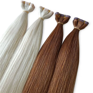 Jasmine Beauty Russian Remy Long Strip PU Skin Weft <b>Adhesive</b> Injected Invisible Seamless Tape Weft Cuticle Double Drawn Human Ha - Product Image 1