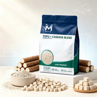 Litière pour chat en vrac, mélange de tofu et de manioc, agglomération rapide en 3-5 secondes, faible poussière, contrôle des odeurs, naturelle, biodégradable, vente en gros, usine OEM