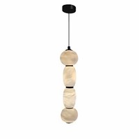 Suspension linéaire de luxe nordique en cuivre, lustre post-moderne en faux marbre pour îlot de cuisine, bar, salon de thé et salle à manger