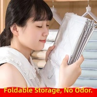Organisateur suspendu pour pantalons et vêtements, sac de rangement pliable multicouche en polyester transparent à fixer au mur pour armoire