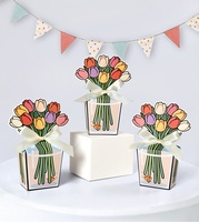 Boîte à dragées pliable écologique réutilisable en forme de tulipe 3D, boîte cadeau romantique pour bonbons/fêtes/enseignants/Journée de la mère, décorative