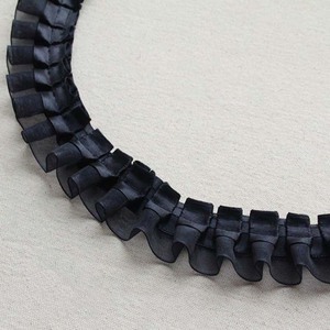 4cm Diy Rideau Couture Accessoires Dentelle Tissu Siège Couverture Table Tissu Robe <span class=keywords><strong>Organza</strong></span> 2 couches Plissé Volant Bord Coupe Dentelle - Product Image 6