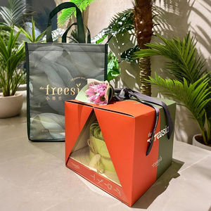 Caja de Embalaje para Pasteles Transparente Cuadrada Elegante con Logotipo Personalizado, Tapa Plegable con Cierre de Doble Ala Integrado para Panadería y Pastelería - Product Image 2