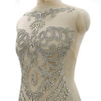 WDP-630 Applique de corsage de mariée ornée de strass et de perles, petite quantité, pour robe de mariée