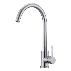 Cheap Price Brushed Kitchen Taps For Economic Project SUS304 Stainless Steel Water Taps for Kitchen