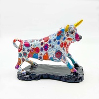 Escultura de Toro de Resina Hecha a Mano y Pintada a Mano, Marca JXF, Estilo Lourdes, Forma Irregular, Adorno Animal, Decoración para el Hogar