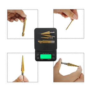 Titanium Coated <b>Step</b> <b>Drill</b> Bit Set HSS Spiral Grooved <b>Drill</b> Bits for Metal Wood Plastic Multi-Size Cone <b>Drill</b> Bits - Product Image 1