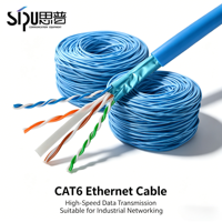 Câble réseau FTP Cat6 SIPU, 4 paires, 305 m (1000 pi), gaine PVC, câble de communication LAN