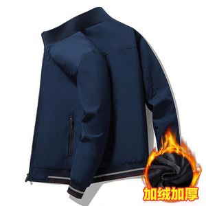 Giacca da Uomo alla Moda con Colletto Rialzato, Chiusura con Cerniera, <span class=keywords><strong>Abbigliamento</strong></span> Casual Trendy <span class=keywords><strong>per</strong></span> <span class=keywords><strong>Giovani</strong></span> e Mezza Età - Product Image 3