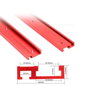 Rail de guidage en alliage d'aluminium type 45 rouge QIAOBA pour le travail du bois, avec poignée de poussée, pièces de fixation pour scie à table, OEM ODM - Product Image 3