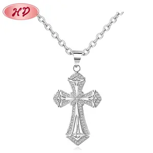 قلادة صليب ذهبية، مجوهرات ذهب عيار 22 قيراط، تصاميم قلادات بسلسلة للسيدات - Product Image 4