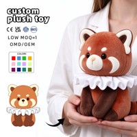 Peluche Panda Rouge Personnalisée avec Col à Volants Exquis – Cadeau Idéal pour Souvenir de Zoo, Décoration Maison, Événements et Vente en Gros