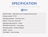 PANA MAX M1-EB Semprot 3 lubang, Handpiece Dental kecepatan tinggi harga pabrik 2/4 tombol tekan turbin sumber daya buatan baja logam