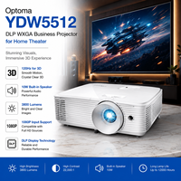 Proyector Empresarial Optoma YDW5512 DLP WXGA de 3800 Lúmenes para Cine en Casa con Diseño Ligero y Pantalla Panorámica 16:10