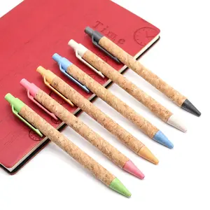 Cork pen ballpoint pen + wheat straw material accessories, environmental protection ballpoint pen