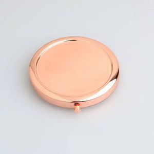 Hot Souvenir 70mm Round Metal Pocket Mirror Gold Plated Double Side <b>Compact</b> Mirror Customized logo - Product Image 2