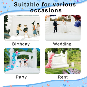 Phổ biến commerciaal PVC trẻ em Máy nghe nhạc trắng nhảy lâu đài <span class=keywords><strong>Inflatable</strong></span> <span class=keywords><strong>Bouncer</strong></span> trượt nhà bị trả lại bouncy lâu đài để bán - Product Image 5