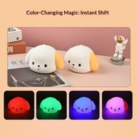 Lampe en silicone en forme de chiot, lumière tactile rechargeable, veilleuse à changement de couleur, batterie intégrée, activée par le toucher