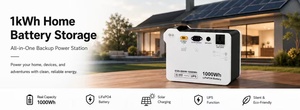 Station d'alimentation à batterie LiFePO4 1000Wh certifiée CE de qualité supérieure, charge solaire monocristalline MPPT 500W, batterie externe à onde sinusoïdale pure - Product Image 6