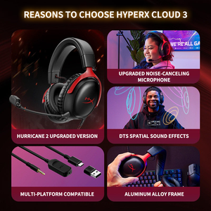 HyperX 2 Extremely Unknown <span class=keywords><strong>Cloud</strong></span> III Over-Ear CSGO Delta Kabelgebundene und Kabellose Gaming-Kopfhörer Hi-Fi 7.1 Aktive Geräuschunterdrückung - Product Image 2