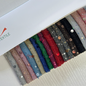 The New Hot 3+6MM Thick Thread Knitted <strong>Embroidered</strong> Sequin <strong>Fabric</strong> Shiny Attractive Glossy Anti-wrinkle <strong>Fabric</strong> - Product Image 5