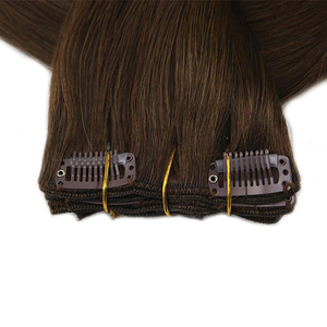 Extensiones de <span class=keywords><strong>cabello</strong></span> humano Remy con Clip, extensiones de <span class=keywords><strong>cabello</strong></span> humano con Clip, color marrón <span class=keywords><strong>oscuro</strong></span>, venta al por mayor - Product Image 6