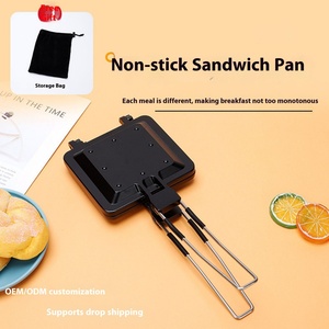 <b>Nonstick</b> Double-Sided Sandwich Maker Baking <b>Pan</b> Hot Dog Toaster Grilled Cheese <b>Pan</b> for Breakfast Pancakes Toast Omelets - Product Image 2