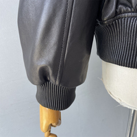 Jxwatcher – Nouvelle veste bomber en cuir véritable pour femme, en peau de mouton, courte, douce, avec fermeture éclair et épaules tombantes, collection automne