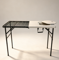Nouvelle table de chasse pliable en plastique HDPE avec évier pour pique-nique et fêtes en plein air