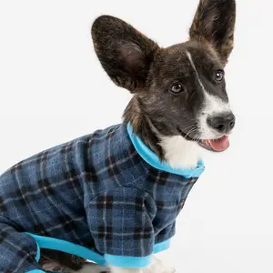 Qiqu Pet Supplies Custom New Designer Luxury Plaid Dog Pajama Matching Plaid Onesie Pet Clothes For Small Medium Large Dogs