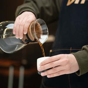 ชุดกาแฟดริปแบบแก้วโบโรซิลิเกตสองชั้น ทนความร้อน พร้อมปลอกไม้ - Product Image 4