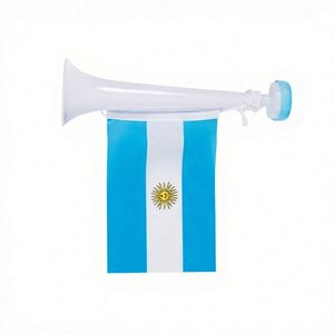 Corne de supporter personnalisée avec drapeau national imprimé, bruiteur en plastique avec drapeaux de pays en polyester 14x21cm pour événements sportifs et fêtes - Product Image 4