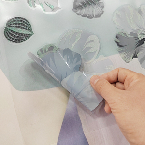 All'ingrosso <span class=keywords><strong>adesivi</strong></span> <span class=keywords><strong>murali</strong></span> in PVC stampati UV personalizzati grandi fiori a foglia di farfalla per soggiorno decorazioni per la casa in PVC impermeabili decalcomanie da parete in PVC - Product Image 6