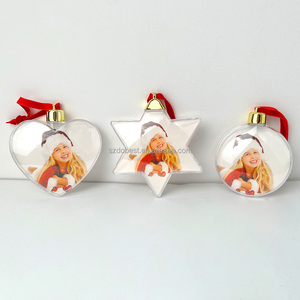 Custom Clear Plastic Snowflake Star Photo <strong>Frame</strong> Christmas Ornaments, Insertable Picture <strong>Xmas</strong> <strong>Tree</strong> Hanging Baubles - Product Image 1