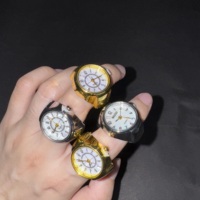 Mignonnes bagues-montres numériques plaquées or, minimalistes, étanches, avec cadran discret, mini, argentées, à porter sur le doigt