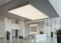 Panneaux de plafond tendu avec cadre en aluminium et éclairage LED encastré pour hall d'hôtel, avec membrane souple en tissu PVC pour décoration