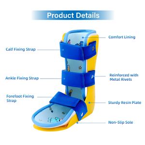 Estabilizador de Tobillo Pediátrico Ligero con Cierre Ajustable de Gancho y Bucle, Dispositivo de Fijación para Fracturas de Pie en Niños, Forro de Algodón Suave - Product Image 3