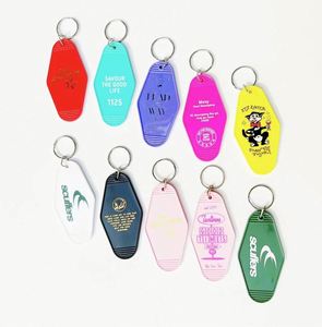 Glittering Personalized Design Hotel Retro Motel Logo Plastic Keychain Keyrings with Room Number <b>Key</b> <b>Chain</b> Hotel <b>Key</b> Tags - Product Image 3
