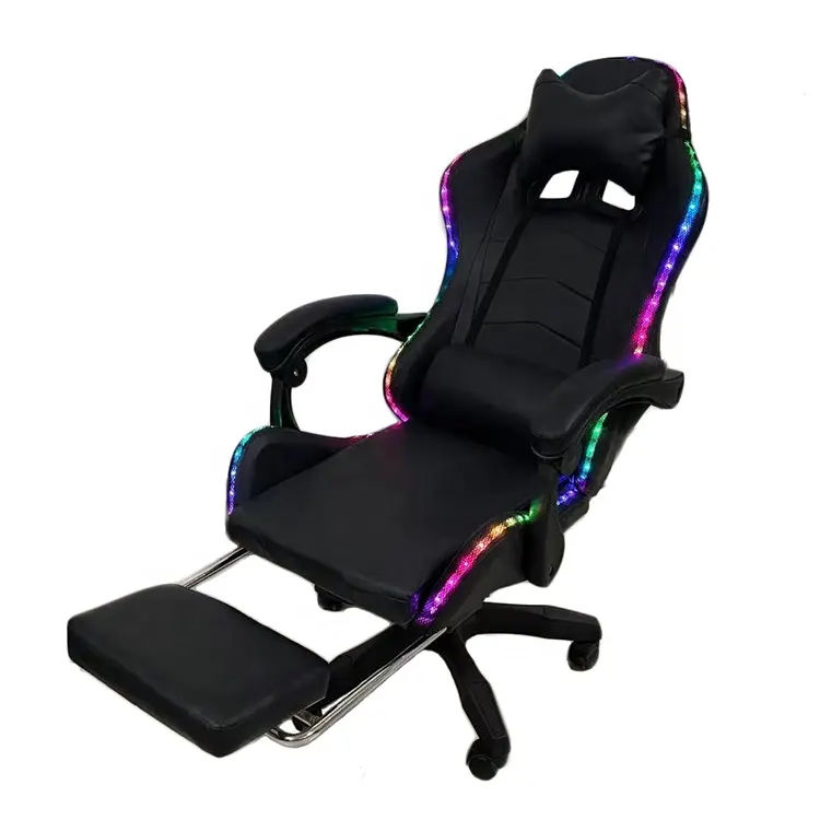 Chaise de jeu de bureau de haute qualité/chaise de bureau de jeu Racing Pc Gamer avec lumière LED/jeu de chaise