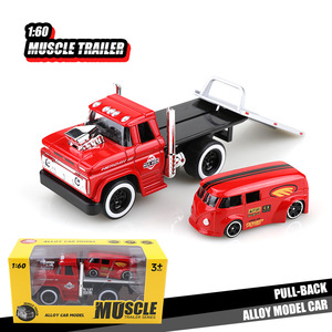 Modellino di Pickup <span class=keywords><strong>in</strong></span> Scala 1:60, Auto Giocattolo con Rimorchio, Serie di Auto Classiche <span class=keywords><strong>in</strong></span> Metallo Retro - Product Image 5