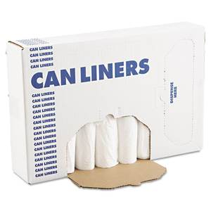 Boardwalk H4832LWKR01 24 In. <b>X</b> 32 In. 16 Gal. 0.4 Mil. Low-Density White Waste Can Liners <b>25</b> Bags/roll <b>20</b> Rolls/Carton - Product Image 3