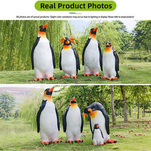Escultura de Pingüino de Fibra de Vidrio Personalizada OEM, Estatua de Animal de Dibujos Animados de FRP Grande para Parque Temático, Zoológico, Exhibición Comercial y Paisajismo - Product Image 4